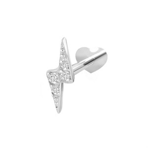Nordahl Jewellery - PIERCE52 Labret ørestik m. lyn i sølv 30140140900